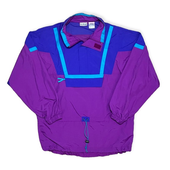 L.L. Bean Other - LL BEAN 80s Vintage Colorful Anorak Men’s Size Medium Purple Blue Jacket Neon